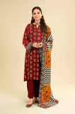 3 Piece Unstitched Heavy Embroidered Lawn Suit With Printed Fine Silk Dupatta