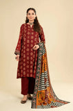 3 Piece Unstitched Heavy Embroidered Lawn Suit With Printed Fine Silk Dupatta