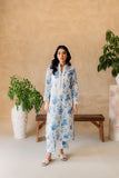 2 Piece Suit White Floral Stitched Lawn LGZ - 011